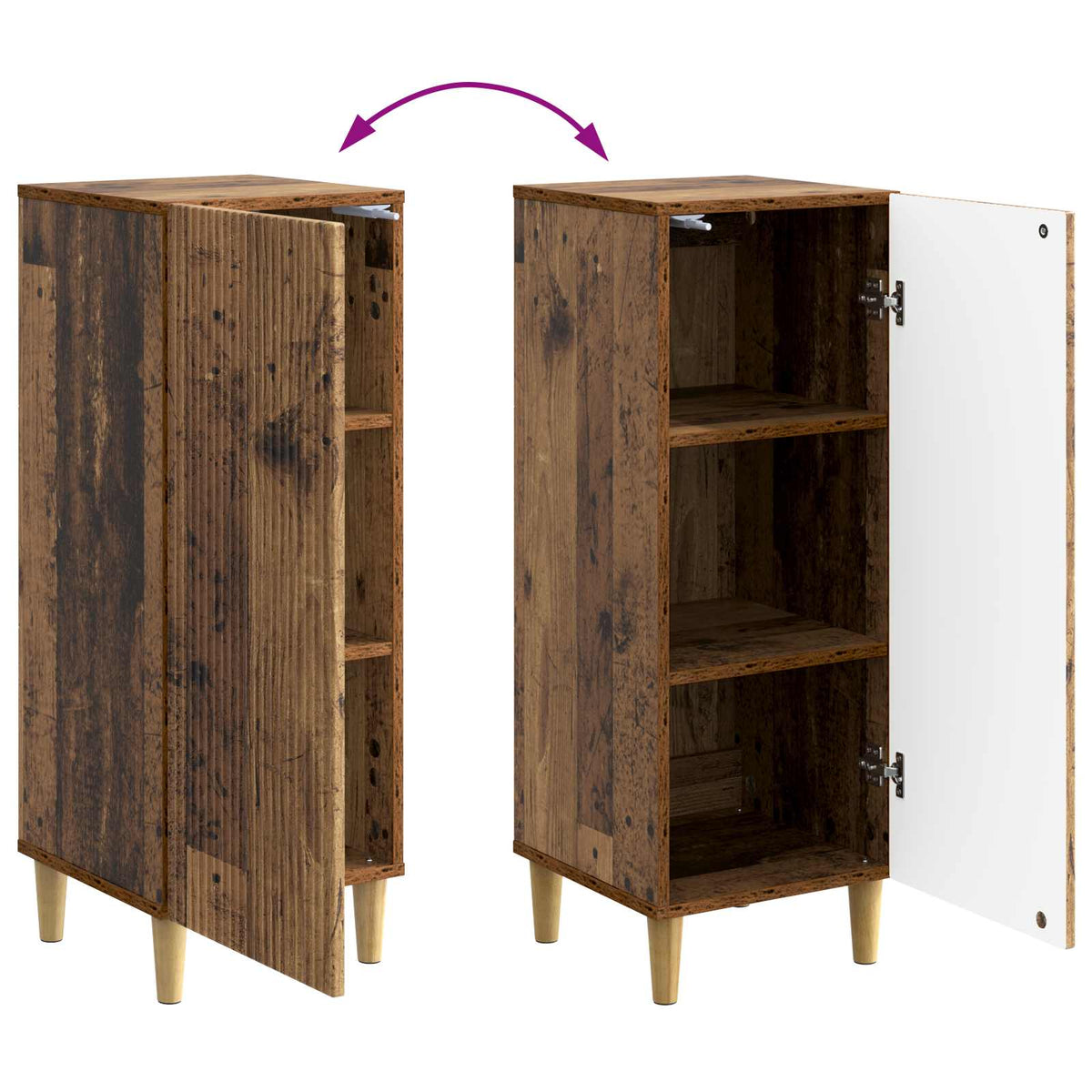 Sideboard Gammelt træ 33 x 34,5 x 90 cm Konstrueret træ