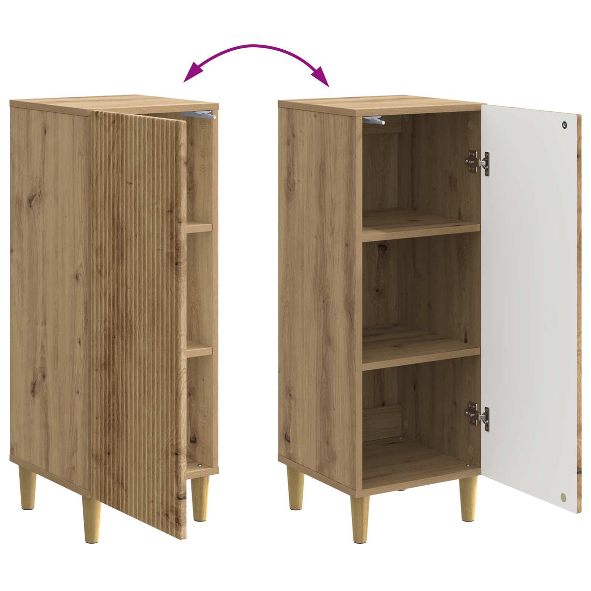 Sideboard Artisan-eg 33 x 34,5 x 90 cm Konstrueret træ