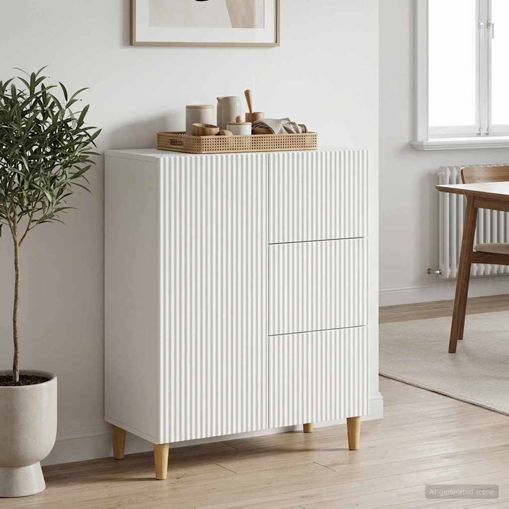 Sideboard Hvid 66 x 34,5 x 90 cm Konstrueret træ