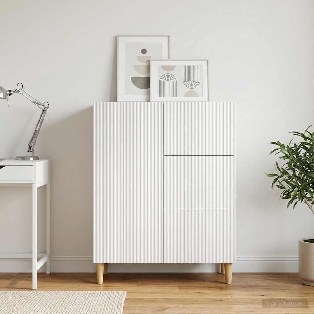 Sideboard Hvid 66 x 34,5 x 90 cm Konstrueret træ