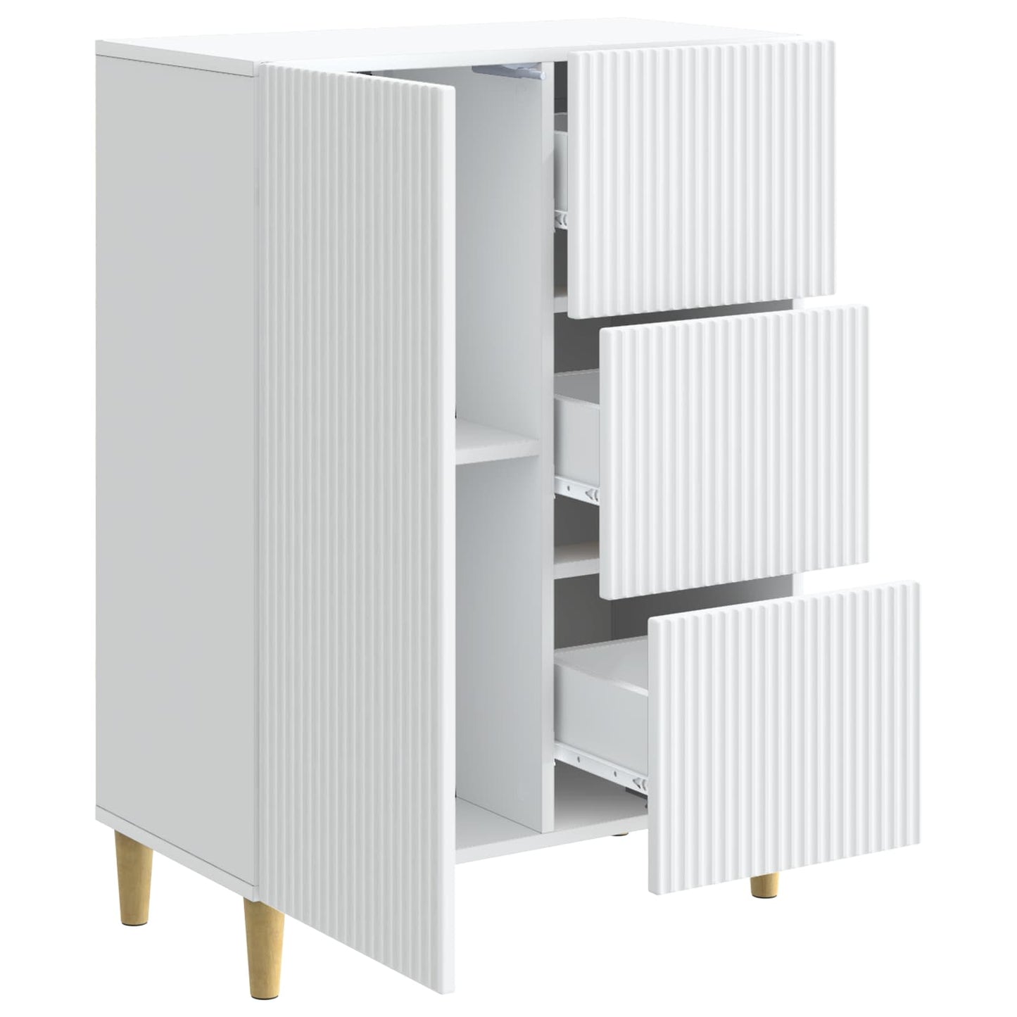 Sideboard Hvid 66 x 34,5 x 90 cm Konstrueret træ