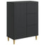 Sideboard med skuffe Sort 66 x 34,5 x 90 cm Konstrueret træ