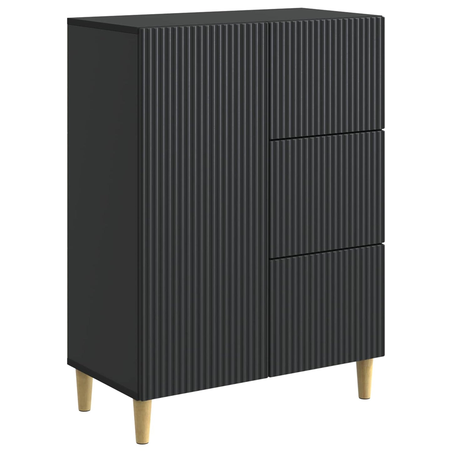 Sideboard med skuffe Sort 66 x 34,5 x 90 cm Konstrueret træ