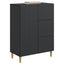 Sideboard med skuffe Sort 66 x 34,5 x 90 cm Konstrueret træ