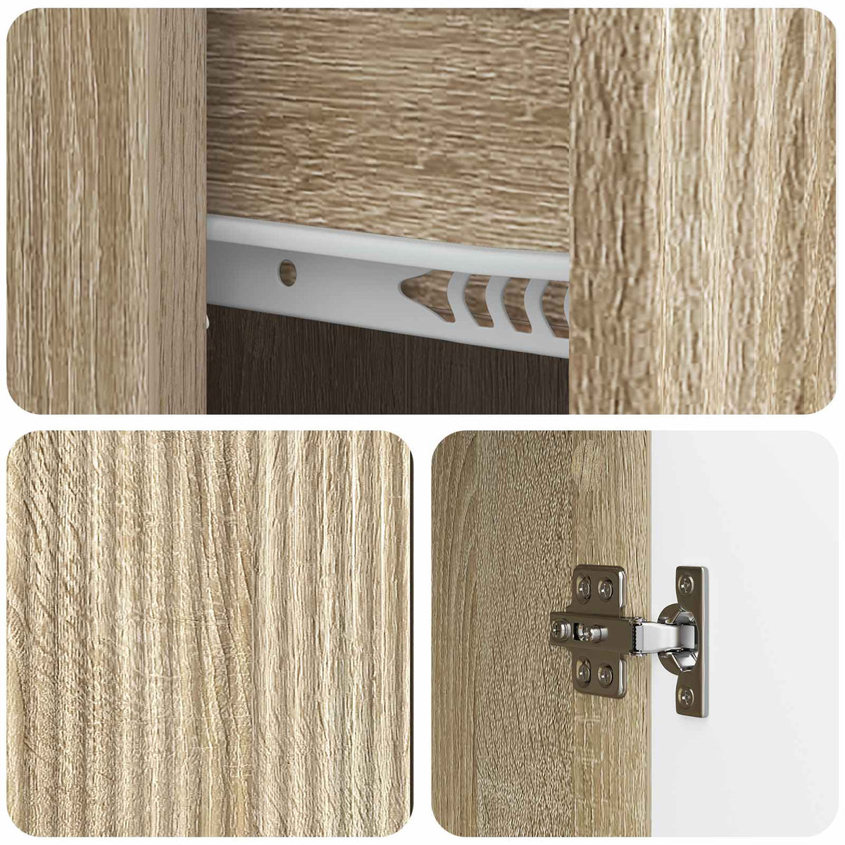 Sideboard Sonoma-eg 66 x 34,5 x 90 cm Konstrueret træ