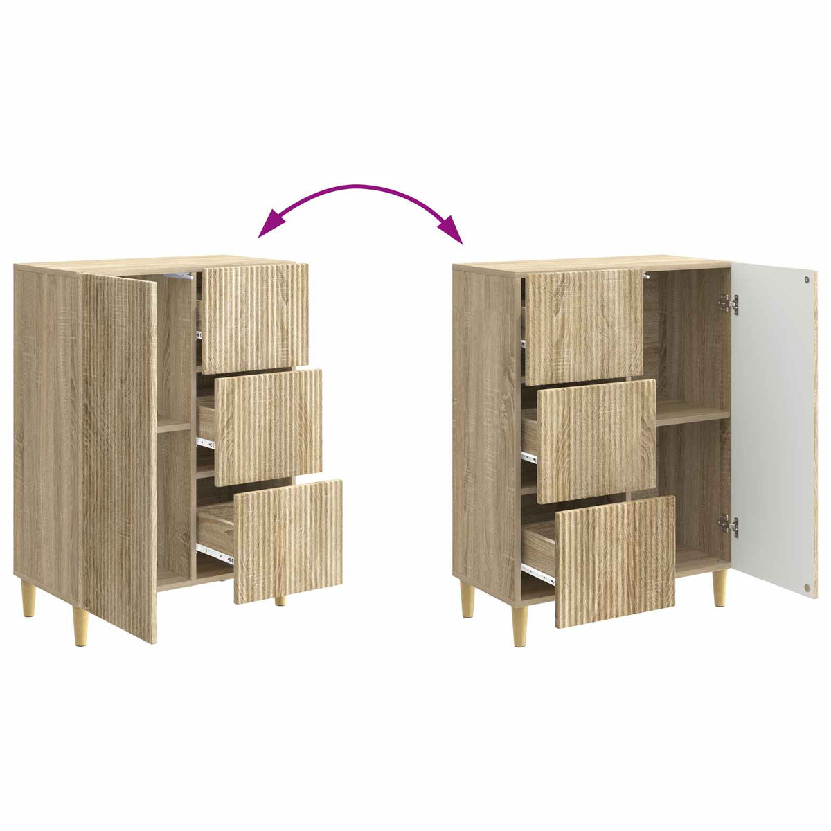 Sideboard Sonoma-eg 66 x 34,5 x 90 cm Konstrueret træ