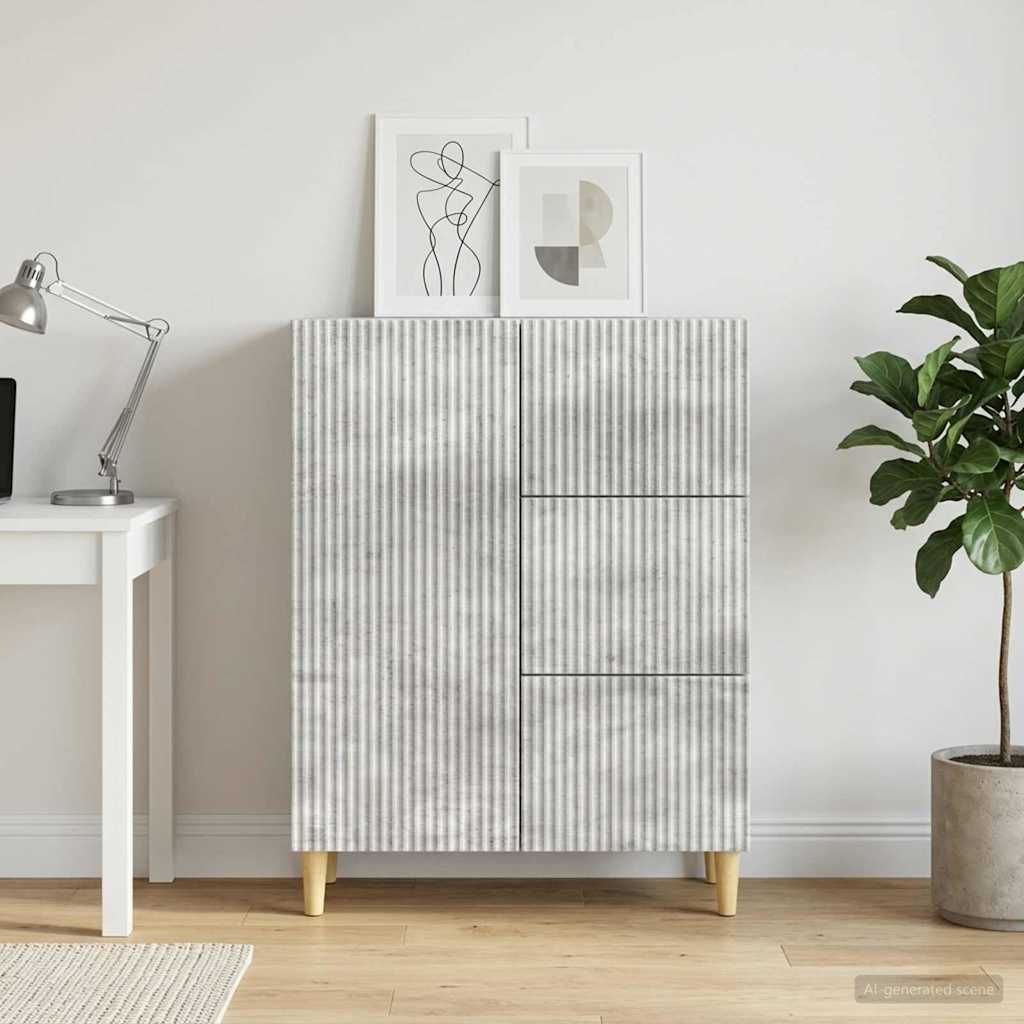 Sideboard med skuffe Betongrå 66 x 34,5 x 90 cm Konstrueret træ