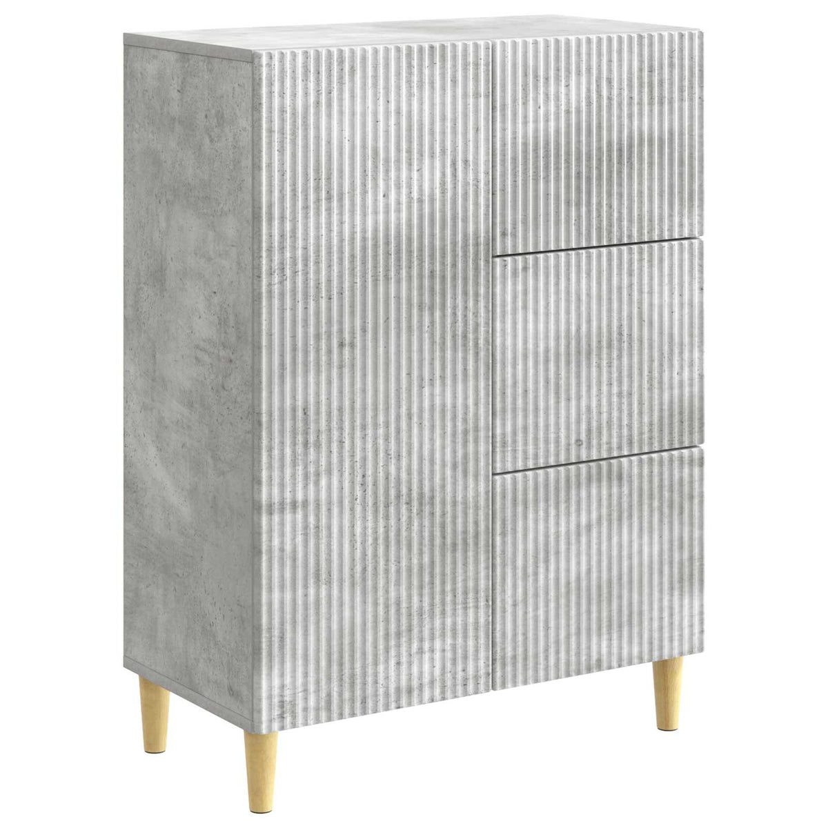 Sideboard med skuffe Betongrå 66 x 34,5 x 90 cm Konstrueret træ