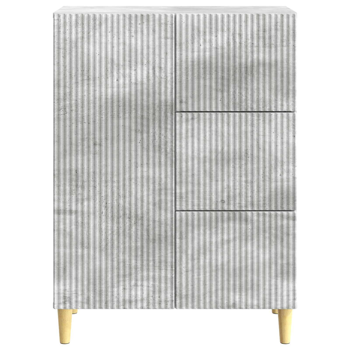 Sideboard med skuffe Betongrå 66 x 34,5 x 90 cm Konstrueret træ