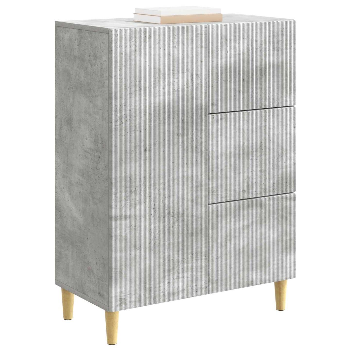 Sideboard med skuffe Betongrå 66 x 34,5 x 90 cm Konstrueret træ