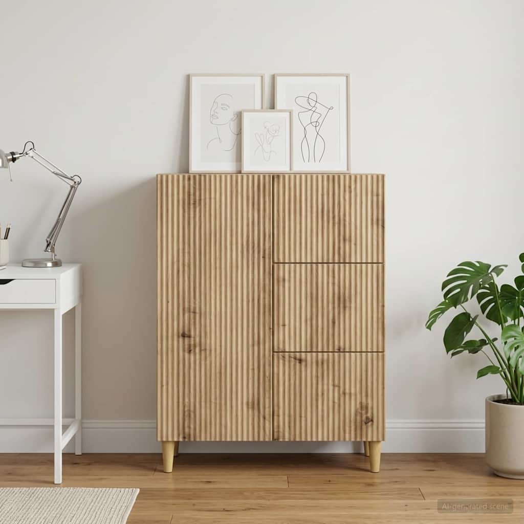 Sideboard Artisan-eg 66 x 34,5 x 90 cm Konstrueret træ