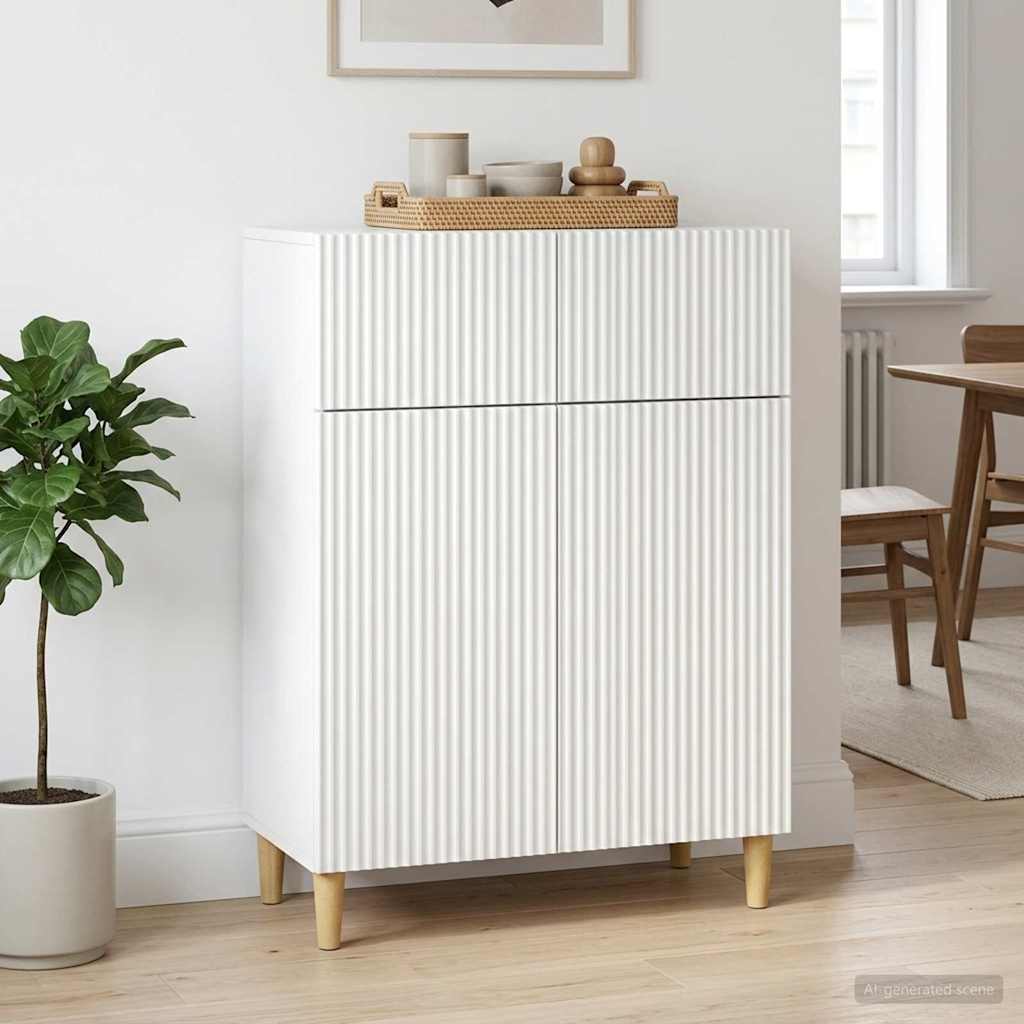 Sideboard Hvid 66 x 34,5 x 90 cm Konstrueret træ