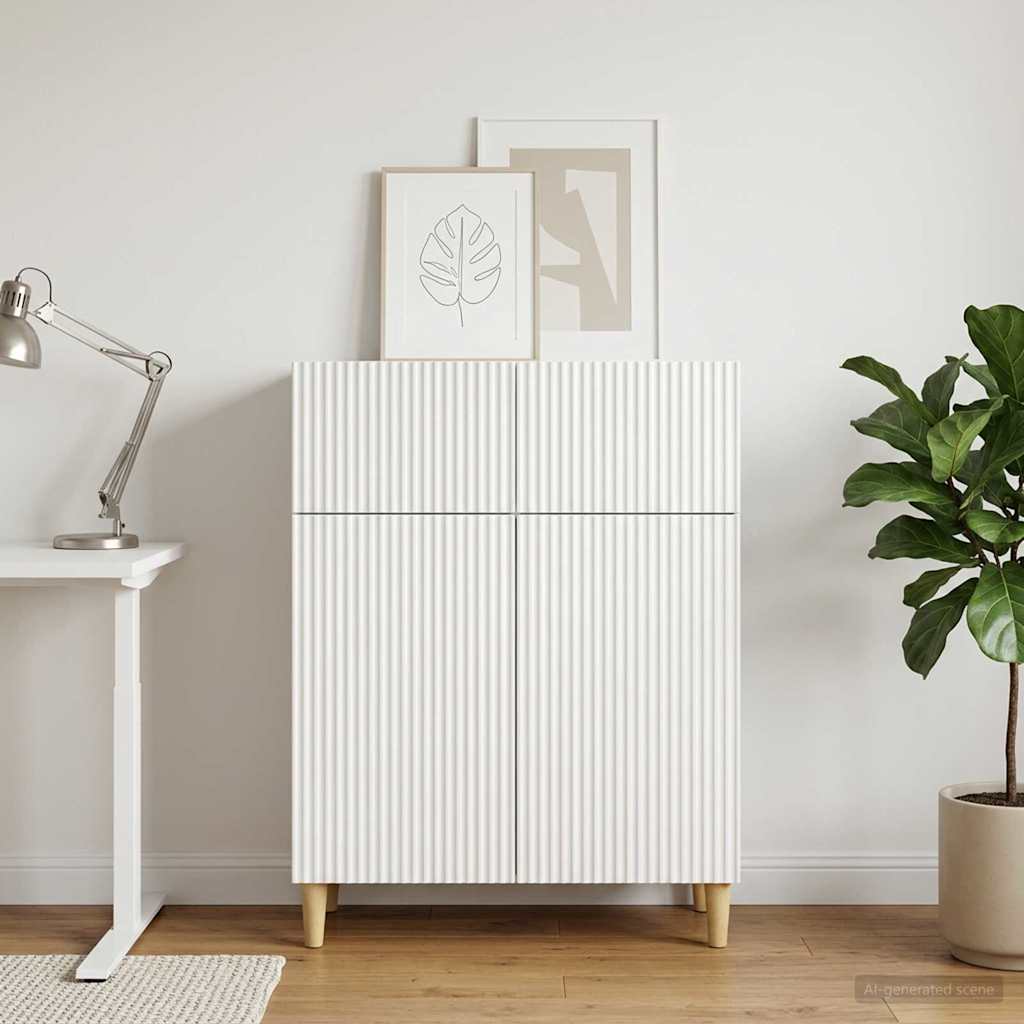 Sideboard Hvid 66 x 34,5 x 90 cm Konstrueret træ