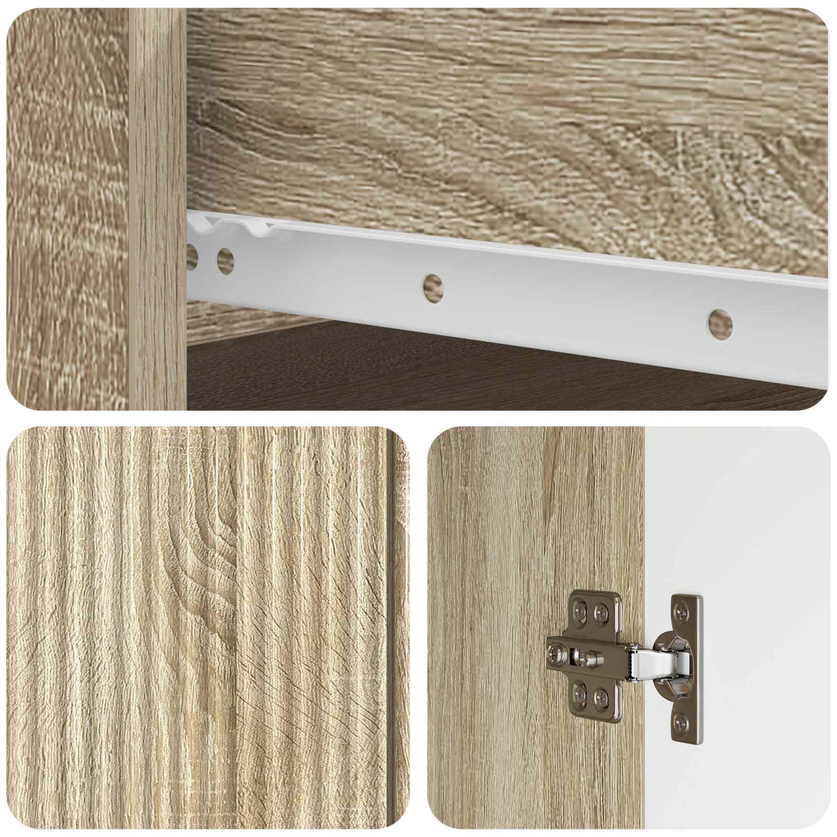 Sideboard Sonoma-eg 66 x 34,5 x 90 cm Konstrueret træ