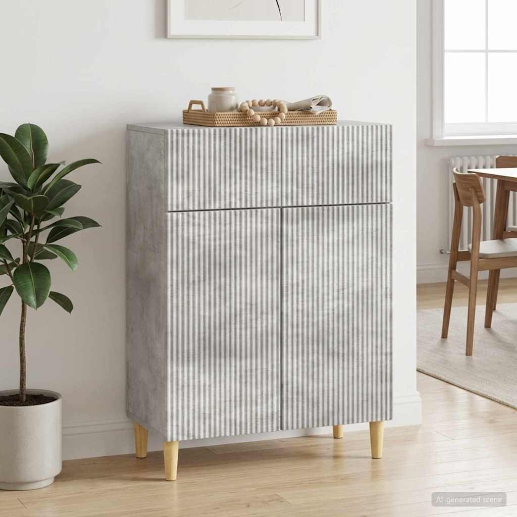 Sideboard med skuffe Betongrå 66 x 34,5 x 90 cm Konstrueret træ