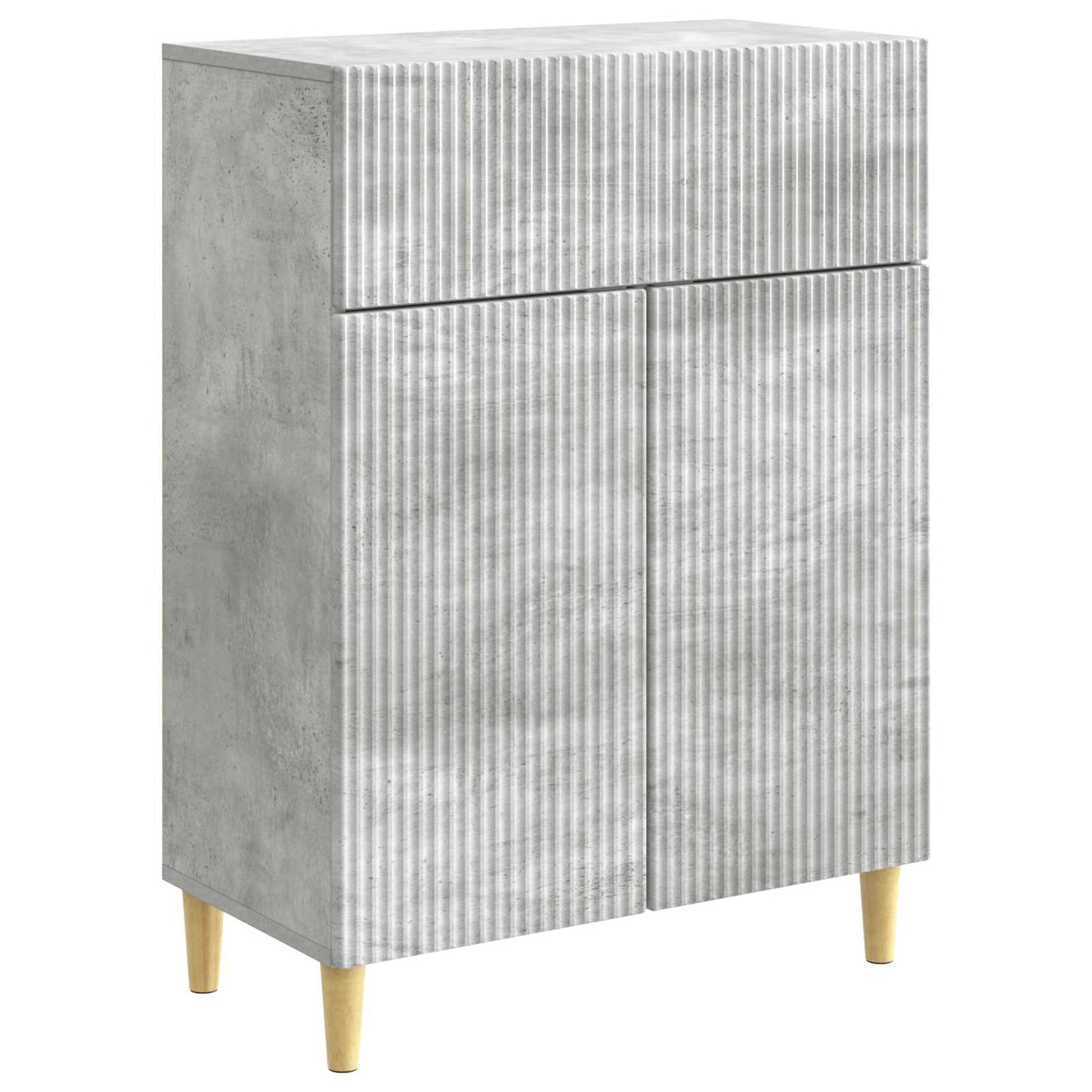 Sideboard med skuffe Betongrå 66 x 34,5 x 90 cm Konstrueret træ