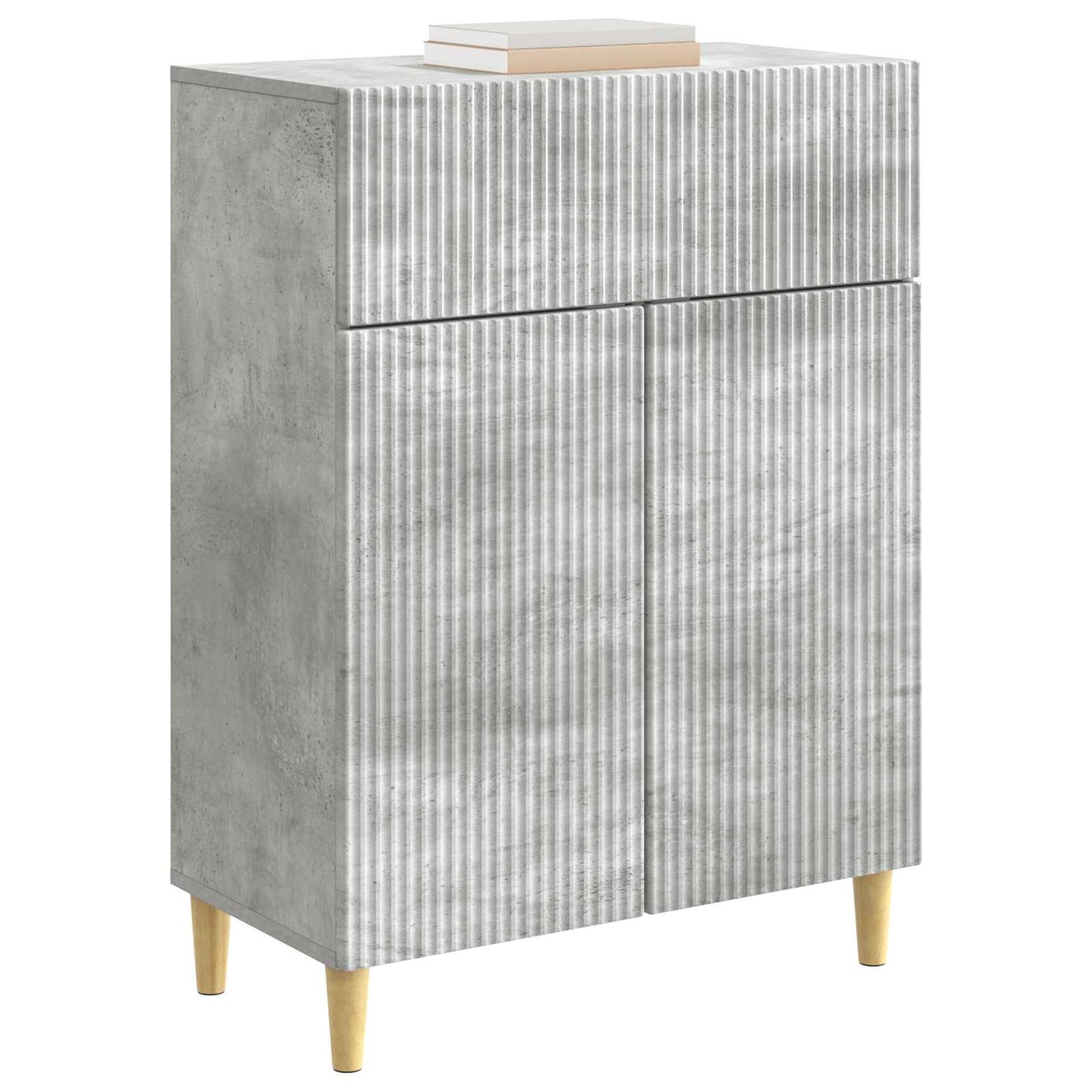 Sideboard med skuffe Betongrå 66 x 34,5 x 90 cm Konstrueret træ
