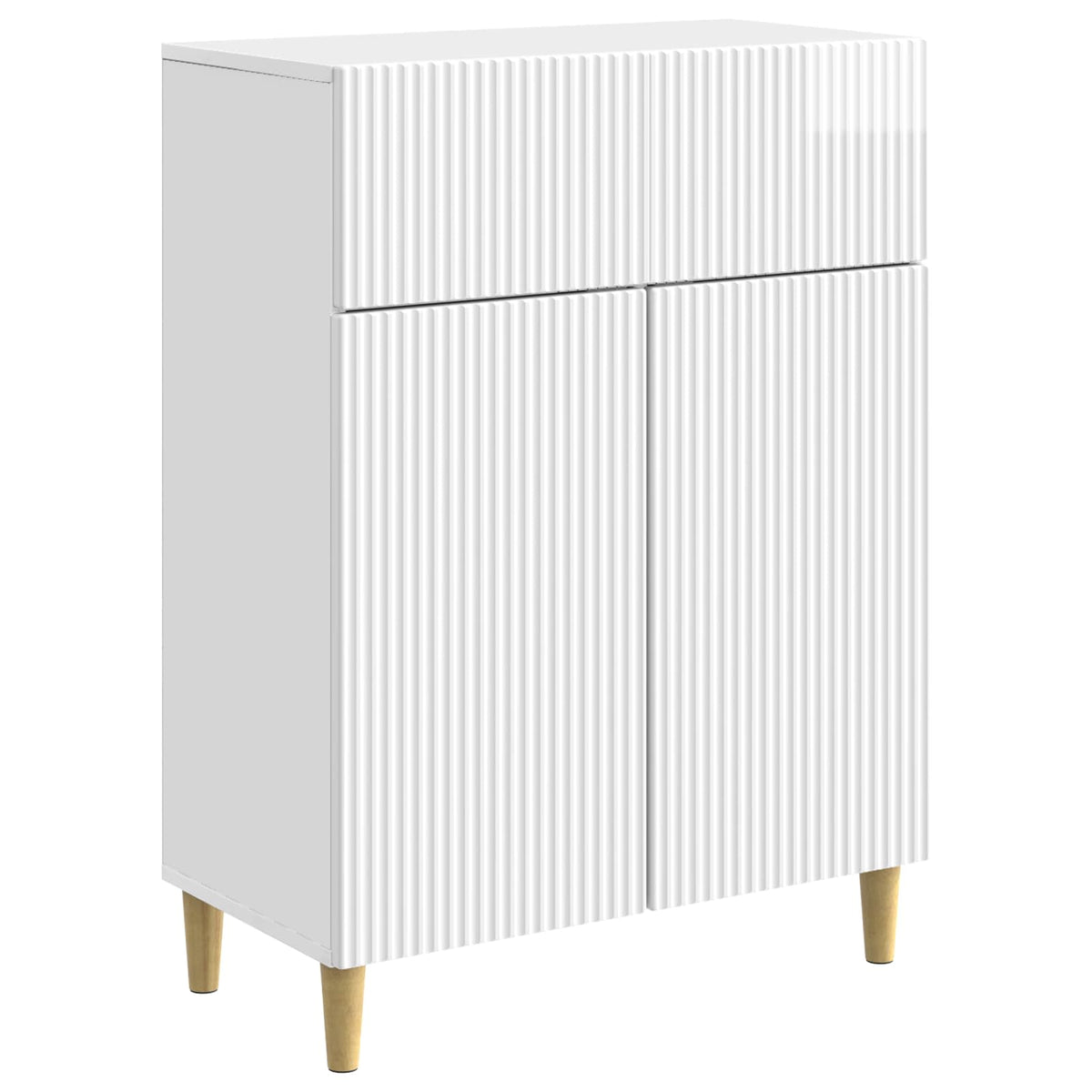 Sideboard Hvid højglans 66 x 34,5 x 90 cm Konstrueret træ
