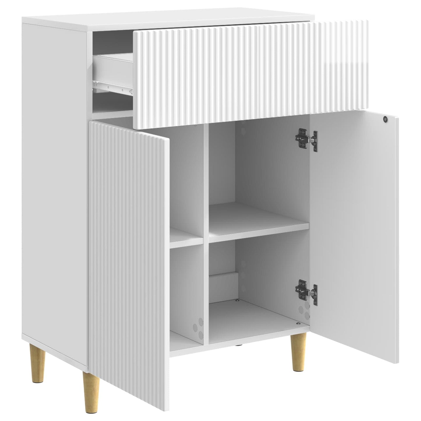 Sideboard Hvid højglans 66 x 34,5 x 90 cm Konstrueret træ