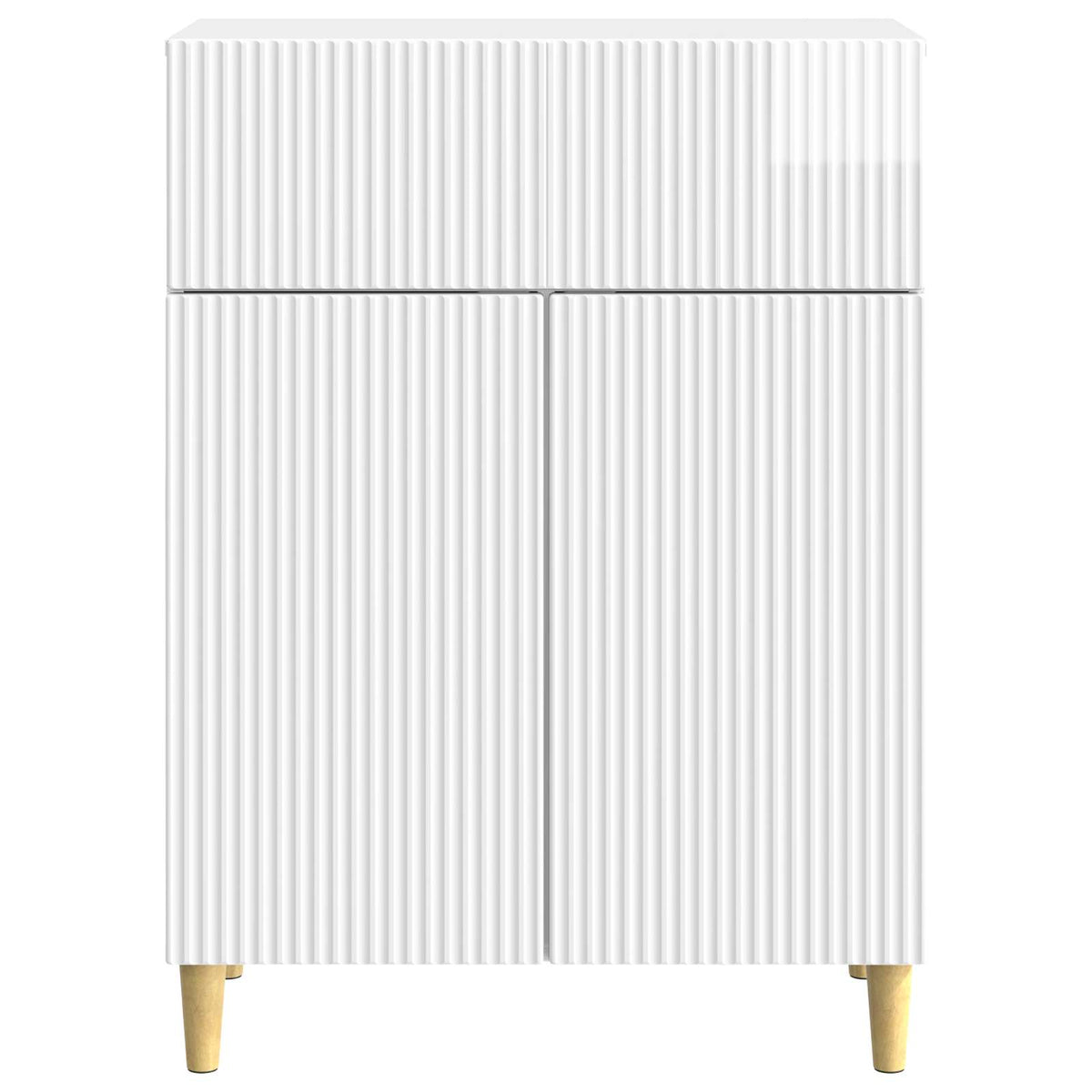 Sideboard Hvid højglans 66 x 34,5 x 90 cm Konstrueret træ