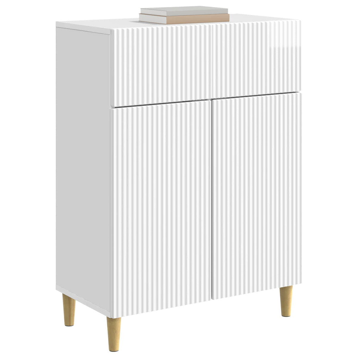 Sideboard Hvid højglans 66 x 34,5 x 90 cm Konstrueret træ