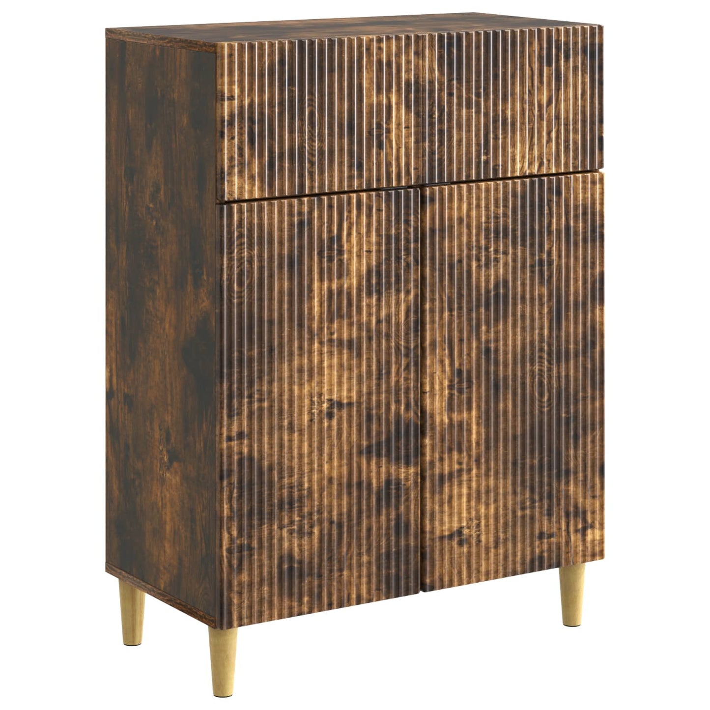 Sideboard med skuffe Røget eg 66 x 34,5 x 90 cm Konstrueret træ
