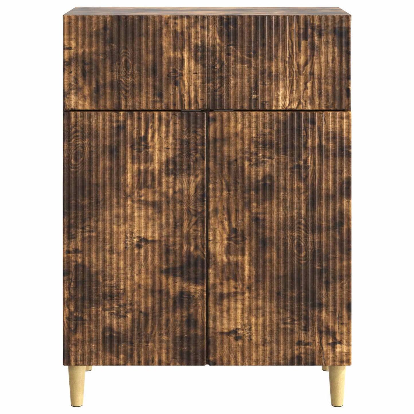Sideboard med skuffe Røget eg 66 x 34,5 x 90 cm Konstrueret træ