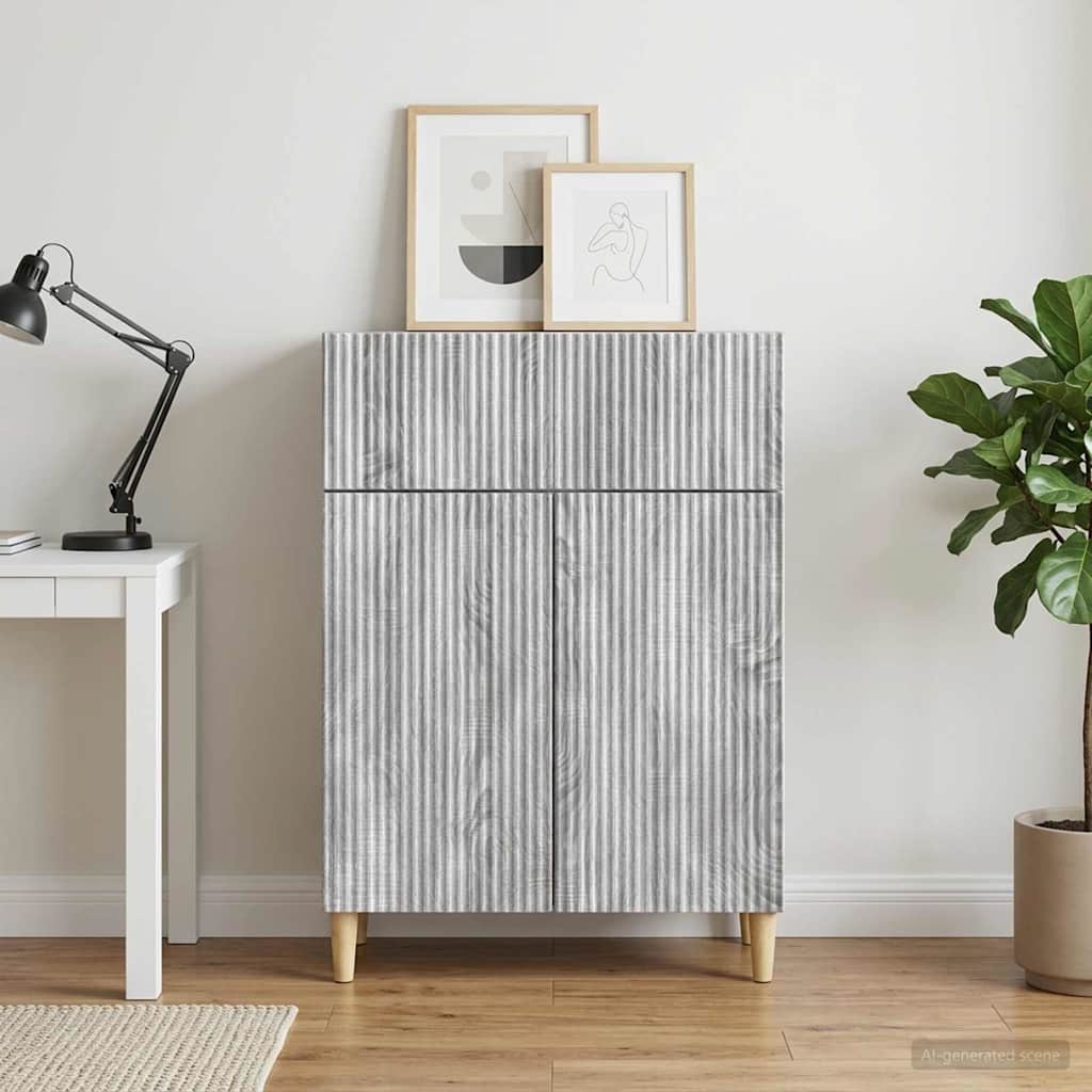 Sideboard Grå sonoma-eg 66 x 34,5 x 90 cm Konstrueret træ