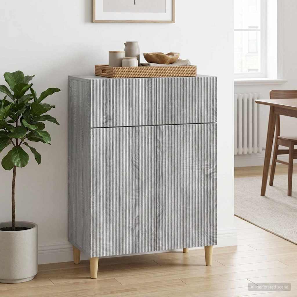 Sideboard Grå sonoma-eg 66 x 34,5 x 90 cm Konstrueret træ