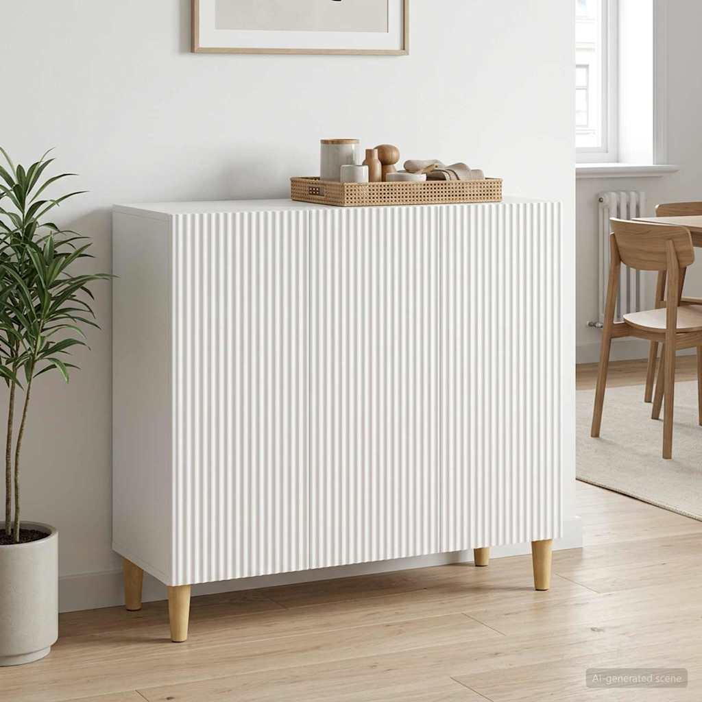 Sideboard Hvid 89 x 34,5 x 80 cm Konstrueret træ