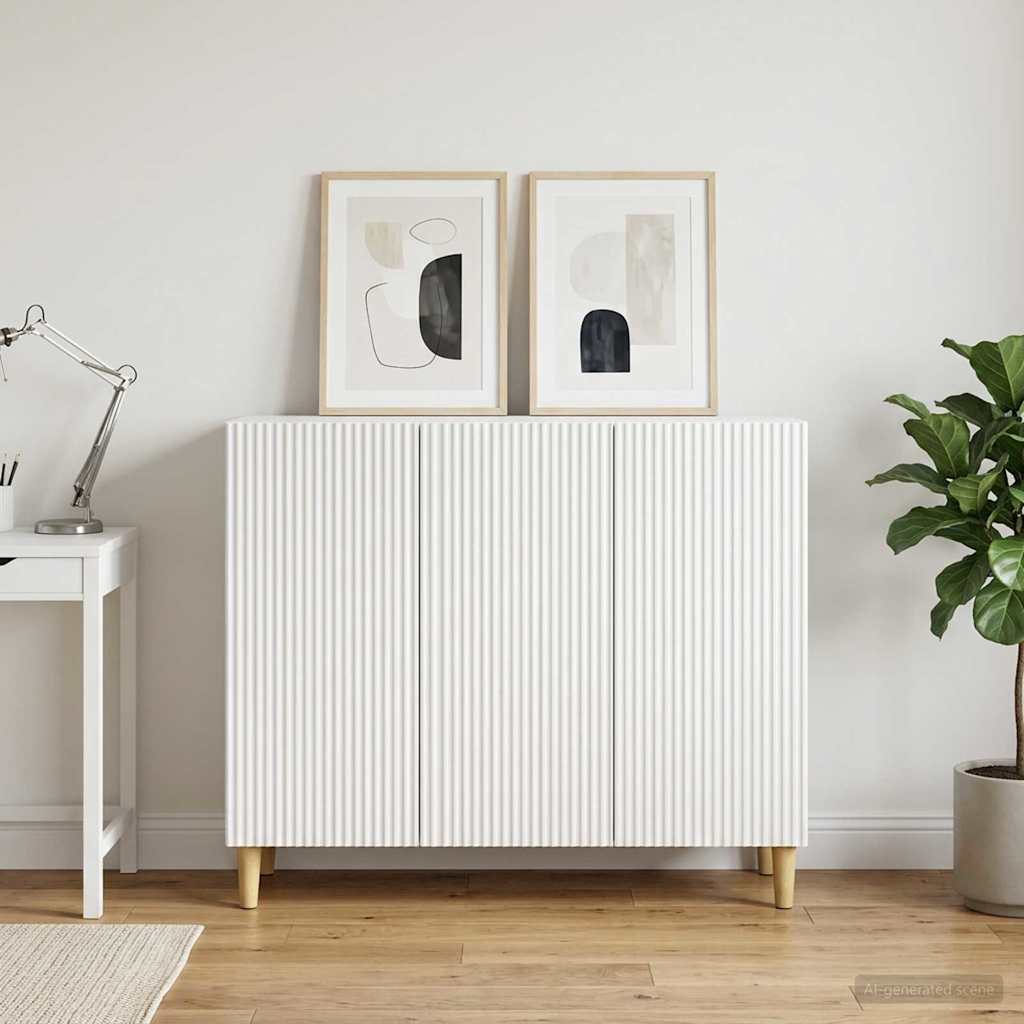 Sideboard Hvid 89 x 34,5 x 80 cm Konstrueret træ