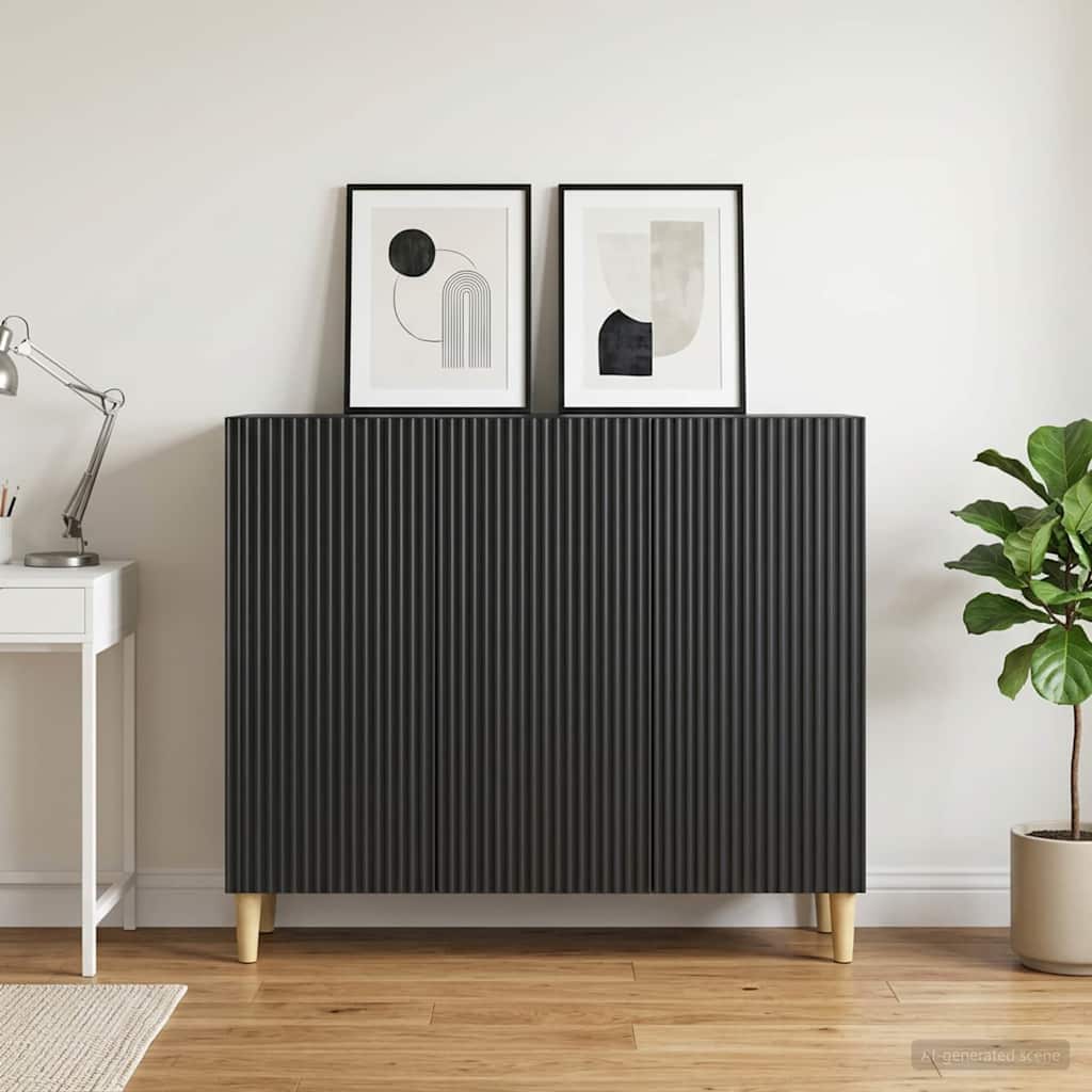 Sideboard Sort 89 x 34,5 x 80 cm Konstrueret træ