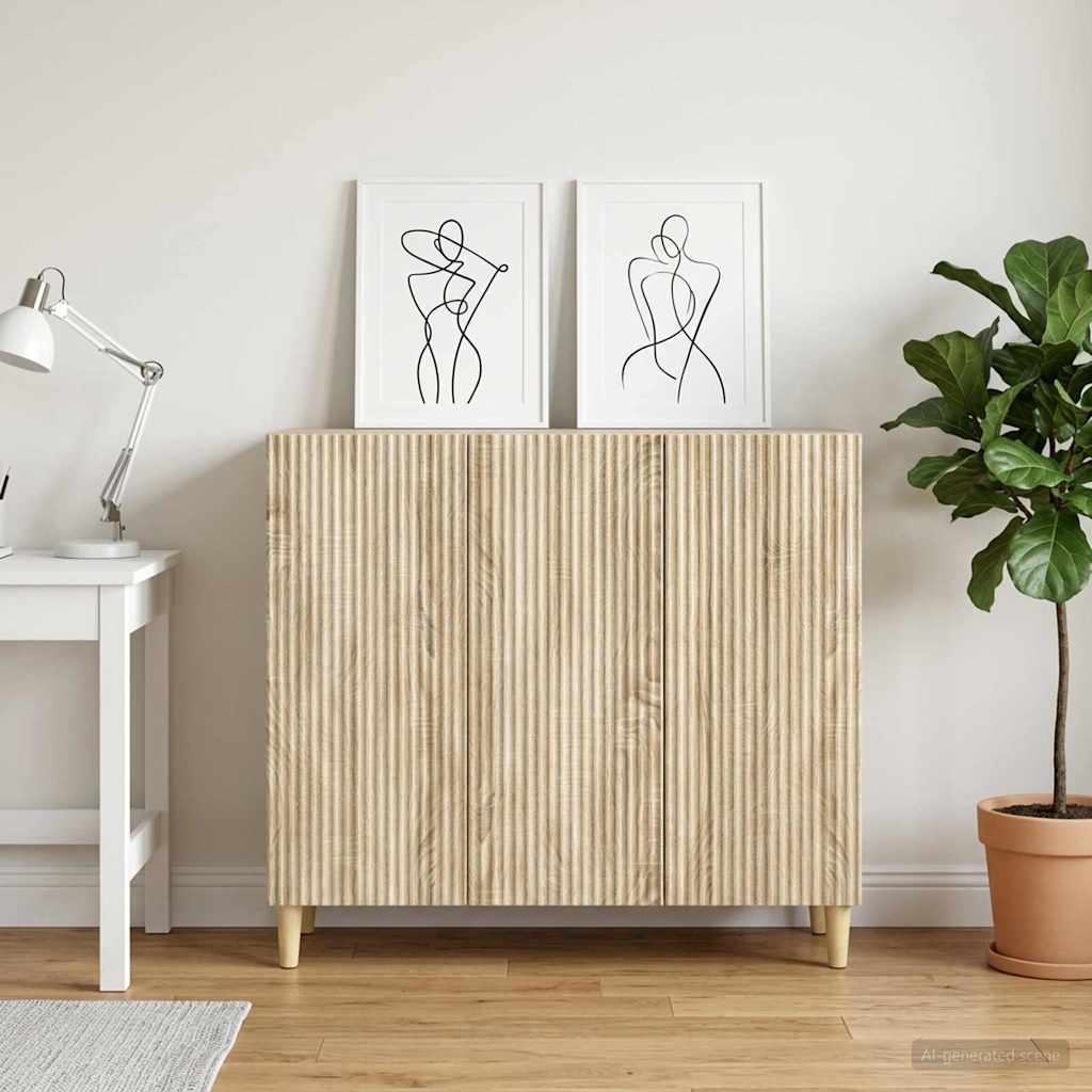Sideboard Sonoma-eg 89 x 34,5 x 80 cm Konstrueret træ