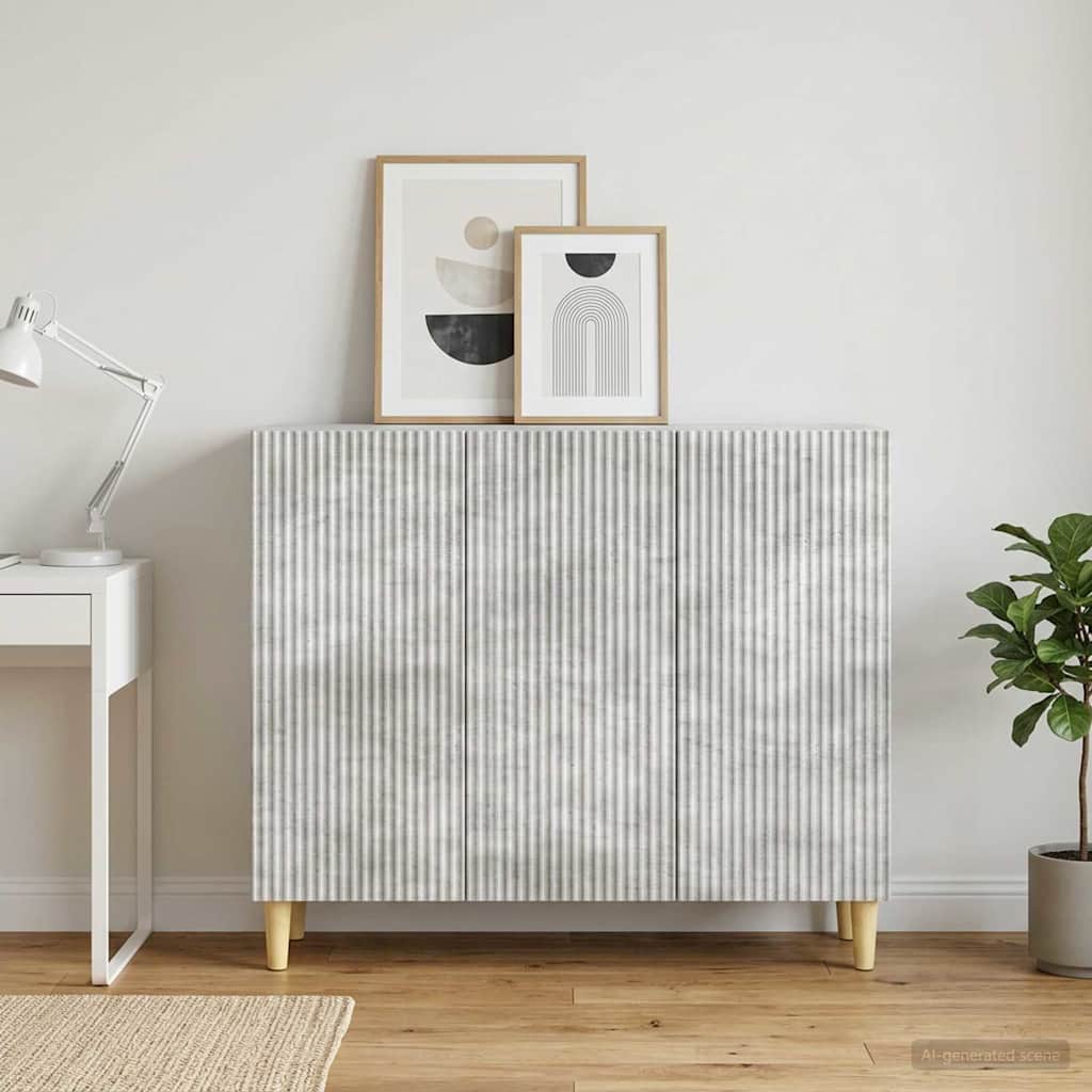Sideboard Betongrå 89 x 34,5 x 80 cm Konstrueret træ