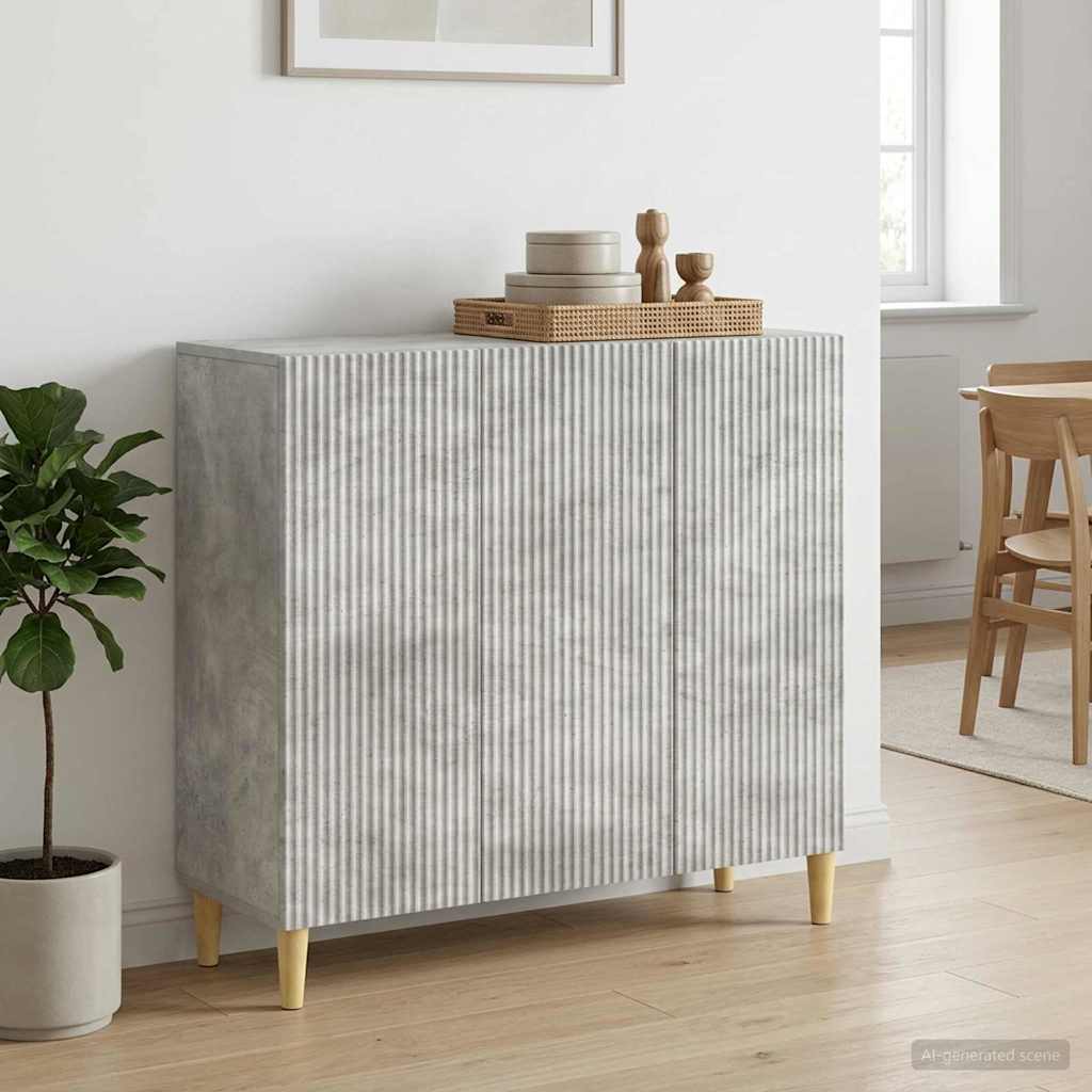 Sideboard Betongrå 89 x 34,5 x 80 cm Konstrueret træ
