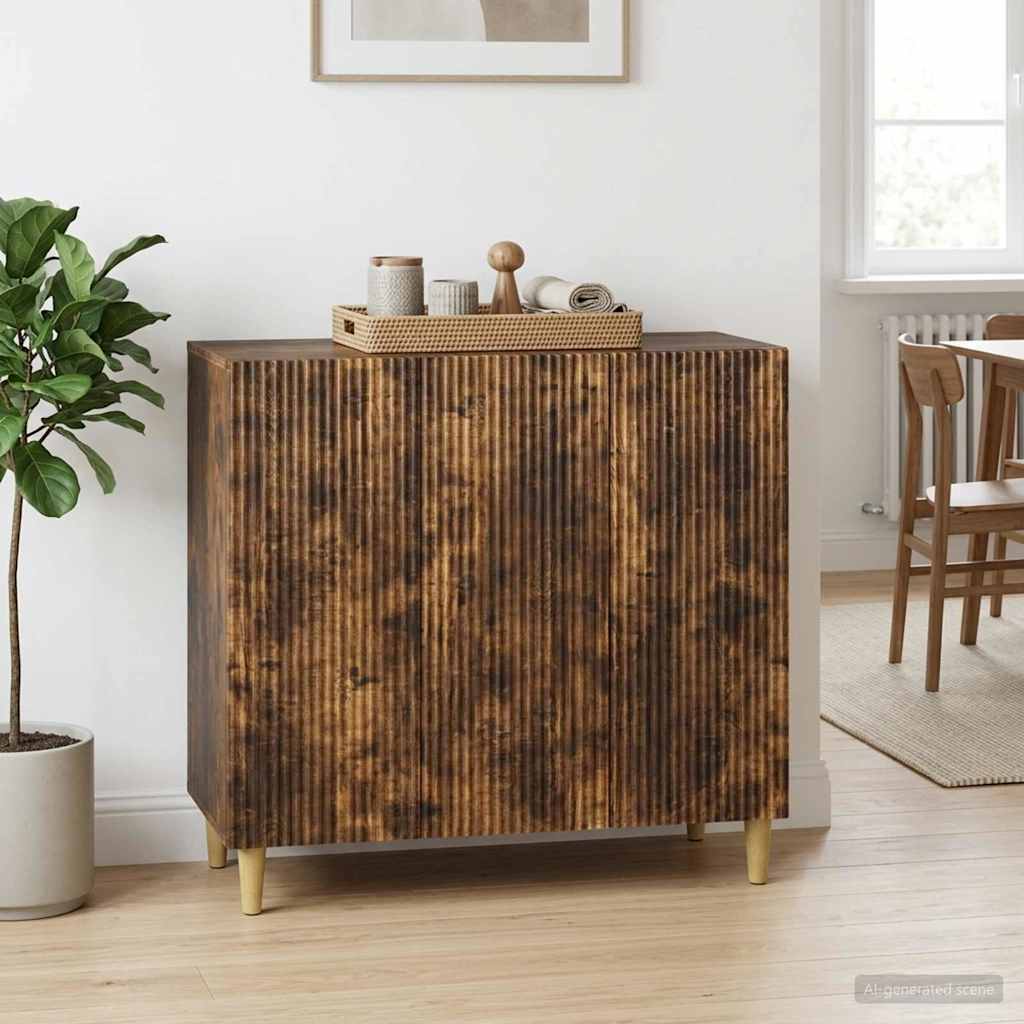 Sideboard Røget eg 89 x 34,5 x 80 cm Konstrueret træ