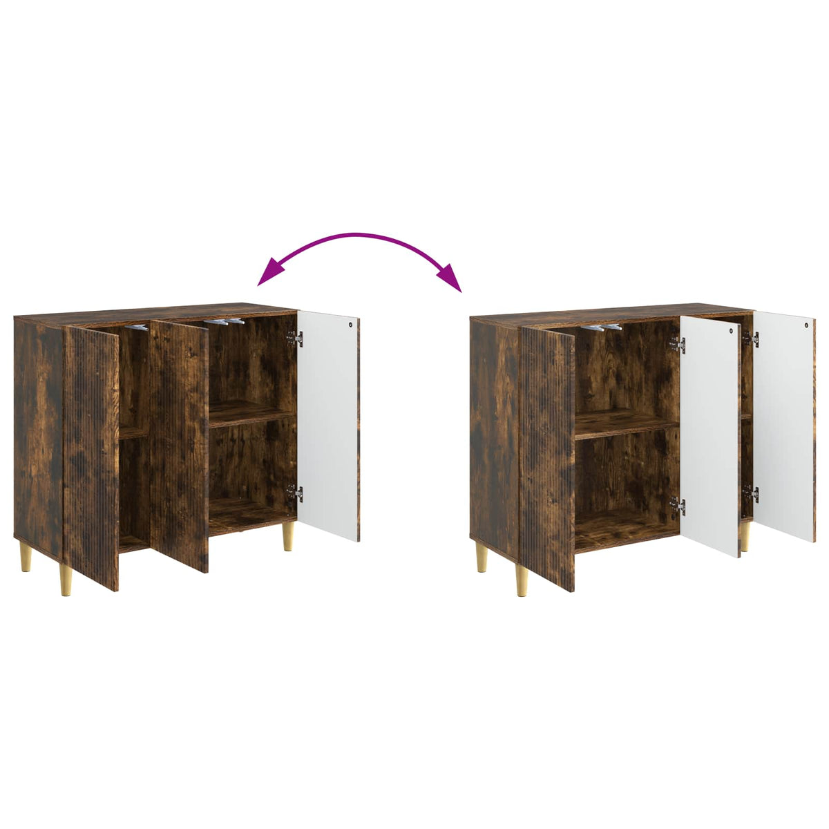 Sideboard Røget eg 89 x 34,5 x 80 cm Konstrueret træ