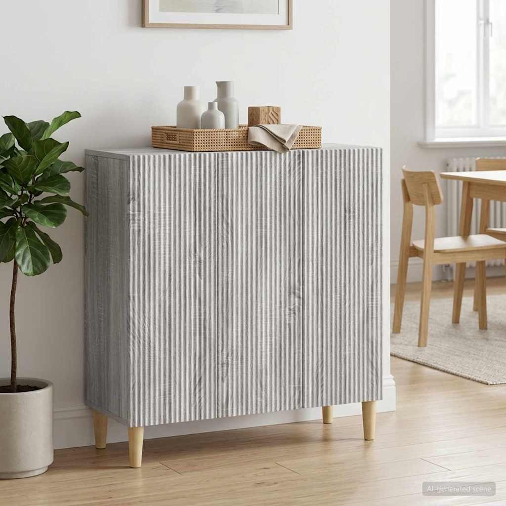 Sideboard Grå sonoma-eg 89 x 34,5 x 80 cm Konstrueret træ