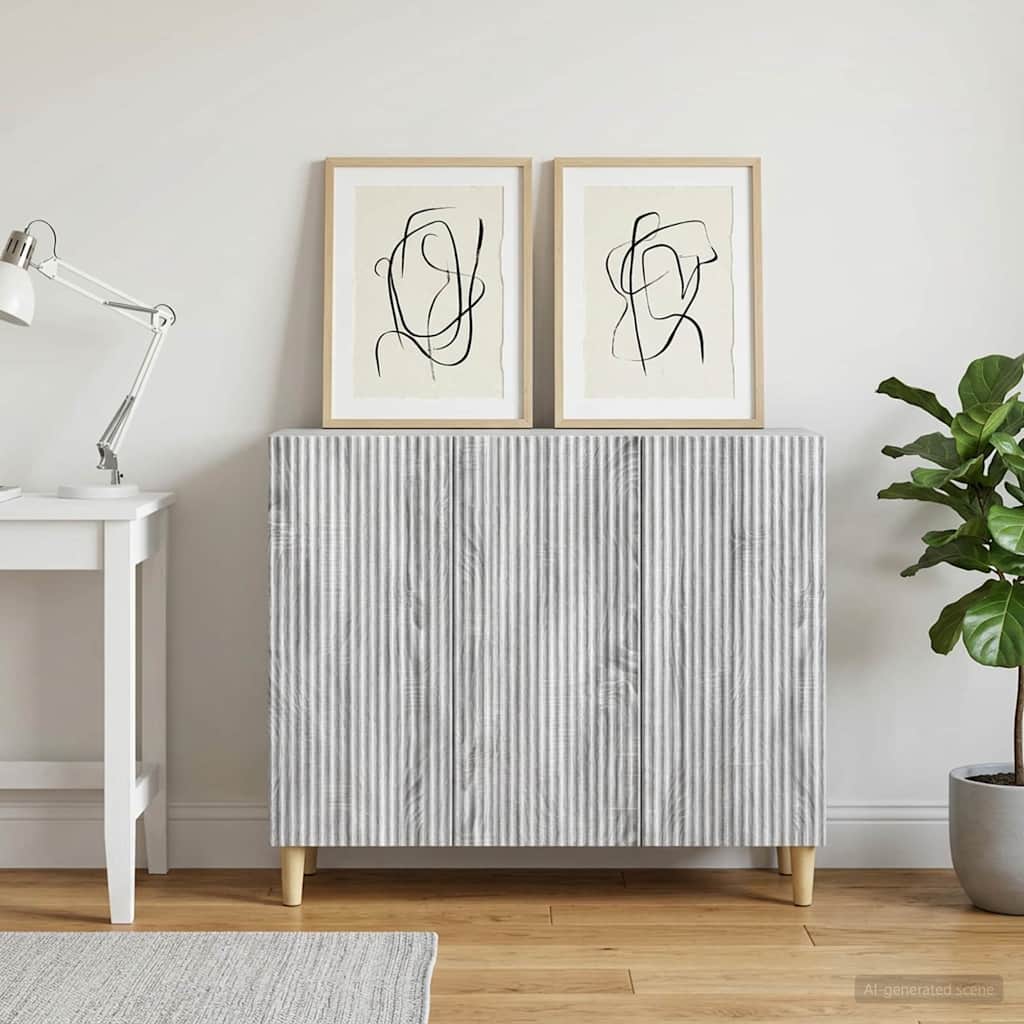 Sideboard Grå sonoma-eg 89 x 34,5 x 80 cm Konstrueret træ