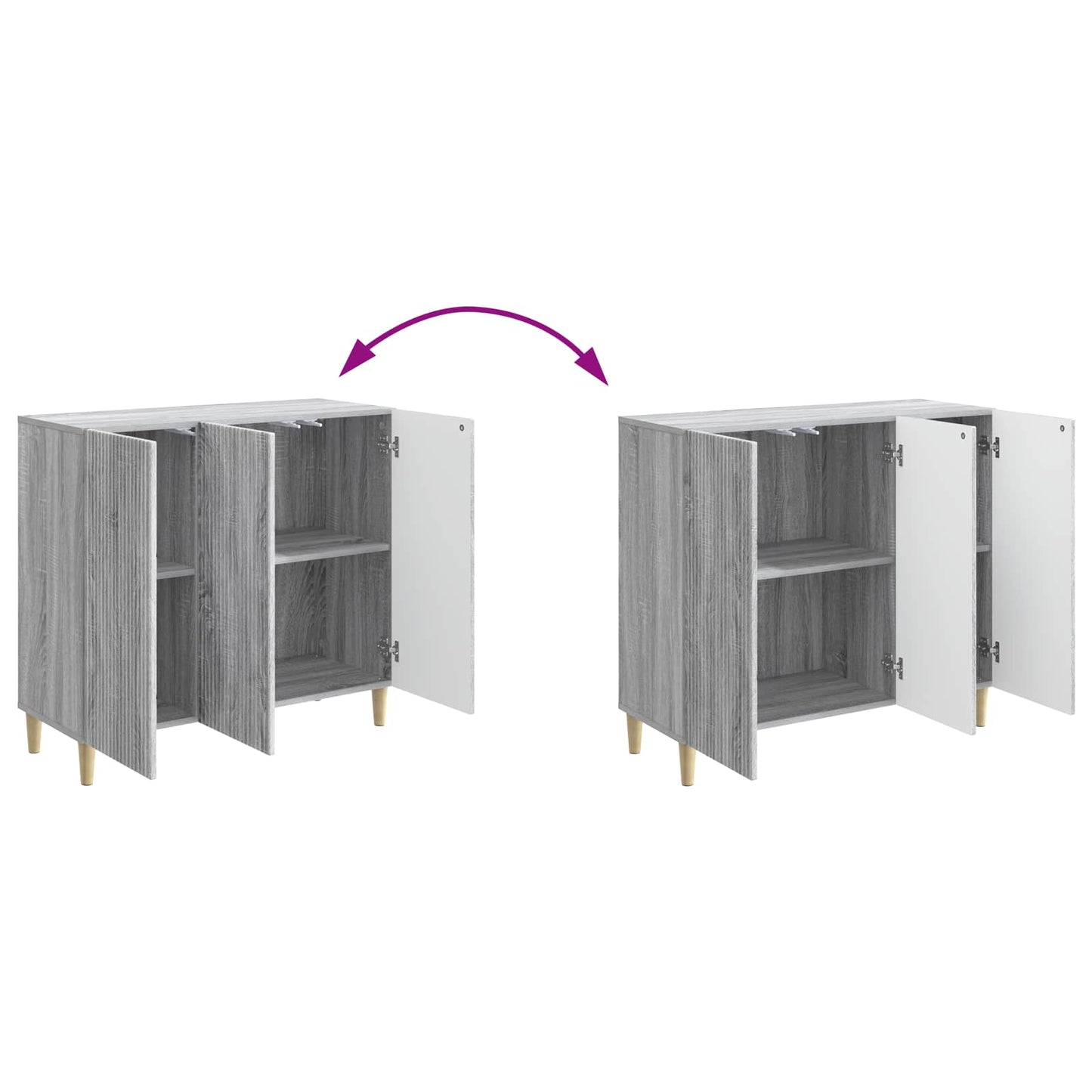 Sideboard Grå sonoma-eg 89 x 34,5 x 80 cm Konstrueret træ