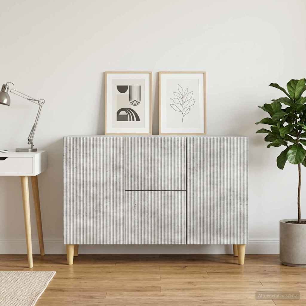 Sideboard Betongrå 89 x 34,5 x 60 cm Konstrueret træ