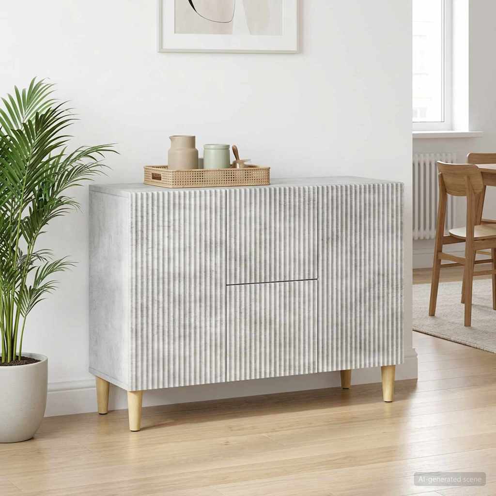 Sideboard Betongrå 89 x 34,5 x 60 cm Konstrueret træ