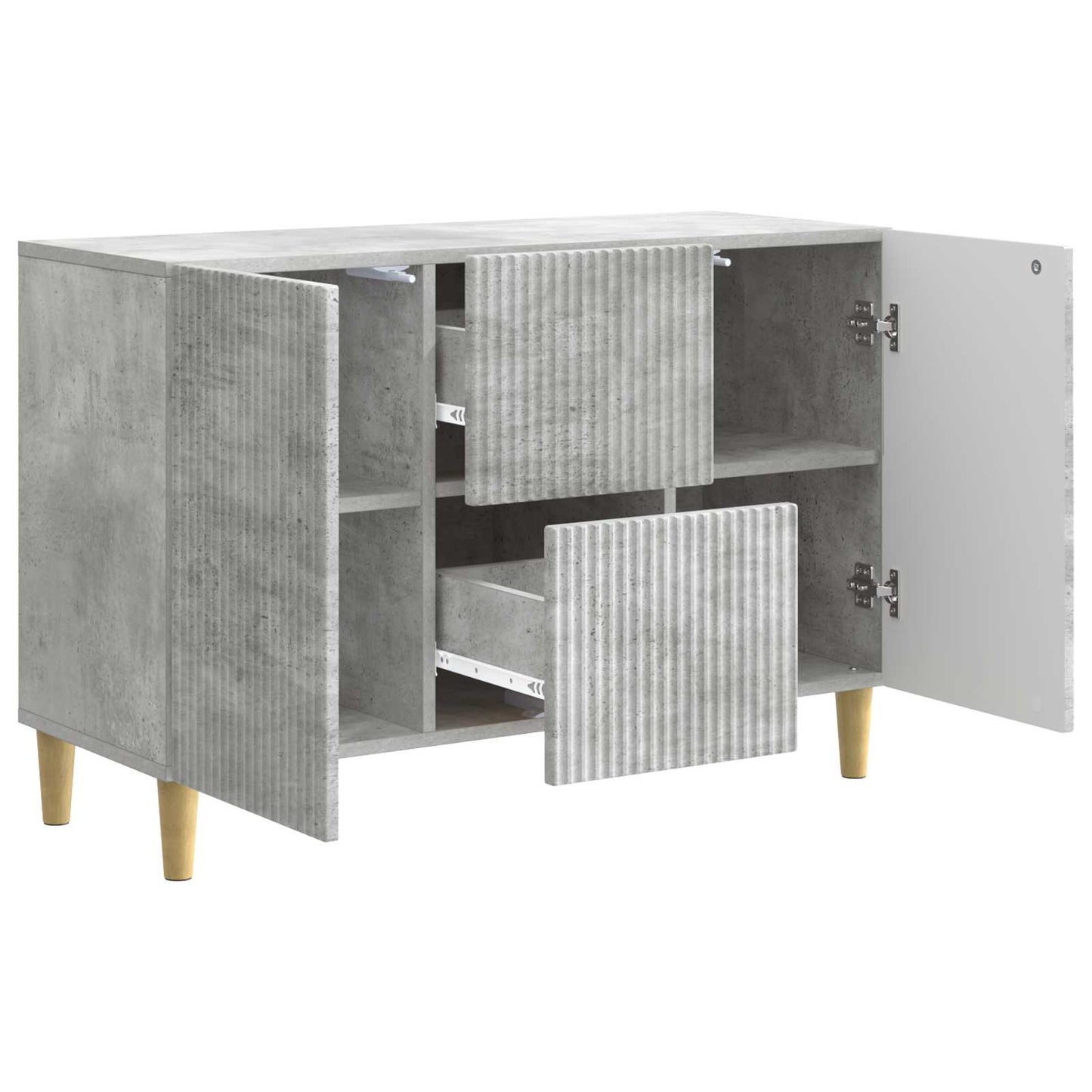 Sideboard Betongrå 89 x 34,5 x 60 cm Konstrueret træ