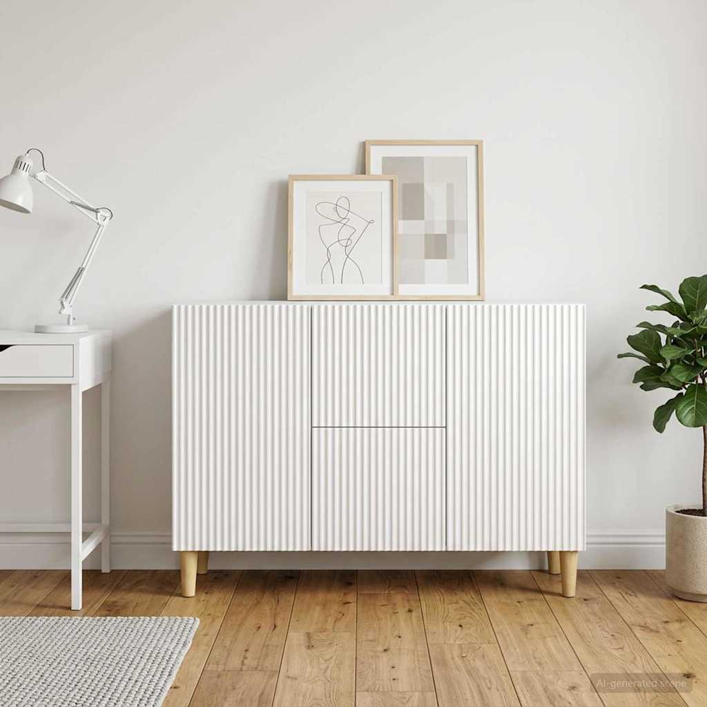 Sideboard Hvid højglans 89 x 34,5 x 60 cm Konstrueret træ