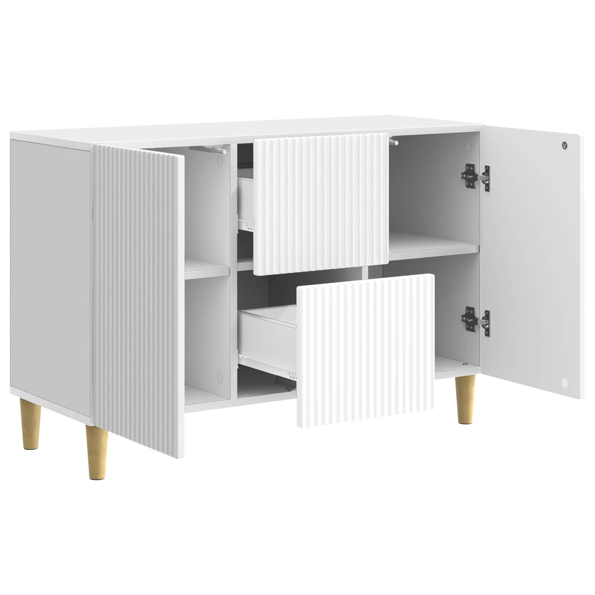 Sideboard Hvid højglans 89 x 34,5 x 60 cm Konstrueret træ