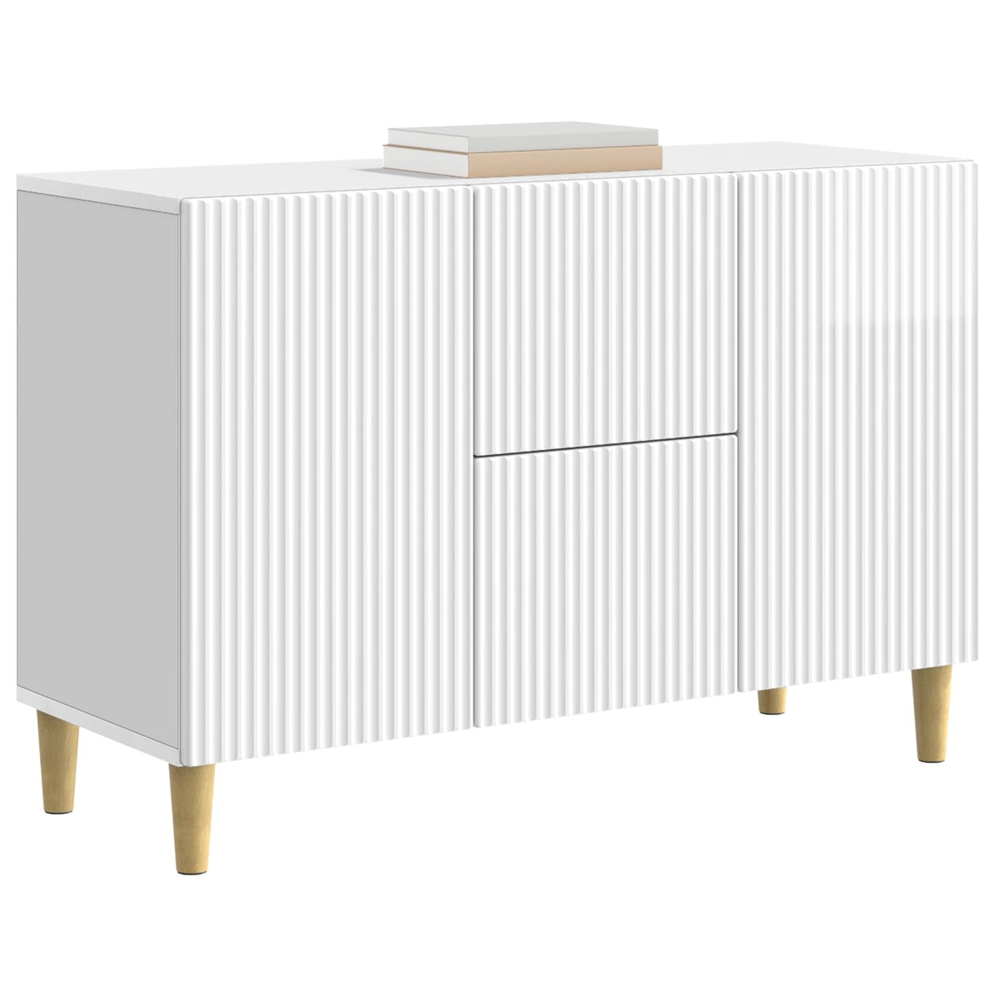 Sideboard Hvid højglans 89 x 34,5 x 60 cm Konstrueret træ