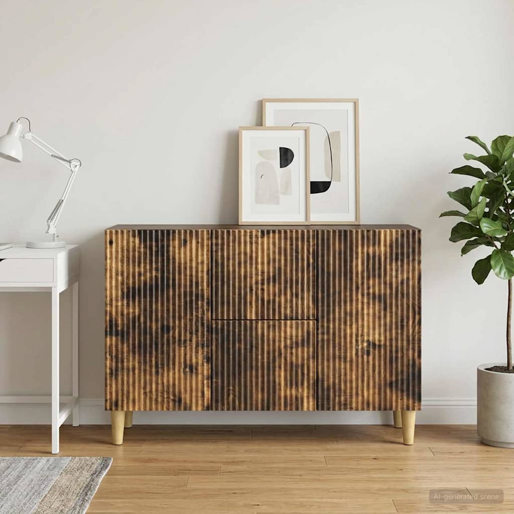 Sideboard Røget eg 89 x 34,5 x 60 cm Konstrueret træ