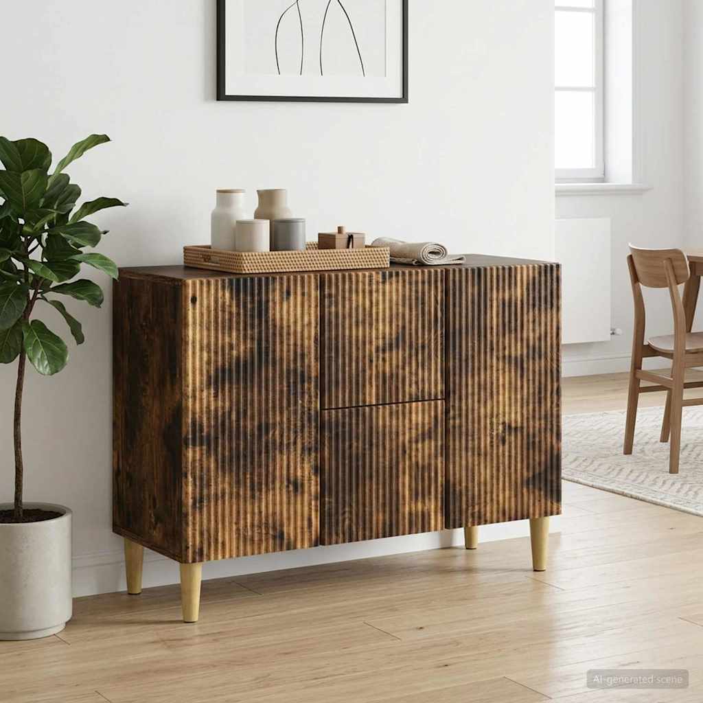Sideboard Røget eg 89 x 34,5 x 60 cm Konstrueret træ