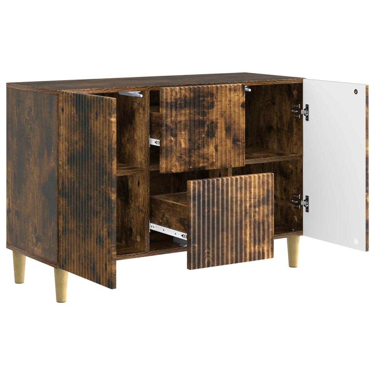 Sideboard Røget eg 89 x 34,5 x 60 cm Konstrueret træ