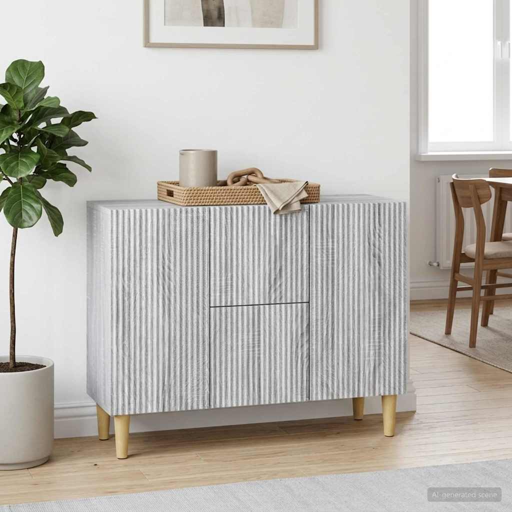 Sideboard Grå sonoma-eg 89 x 34,5 x 60 cm Konstrueret træ